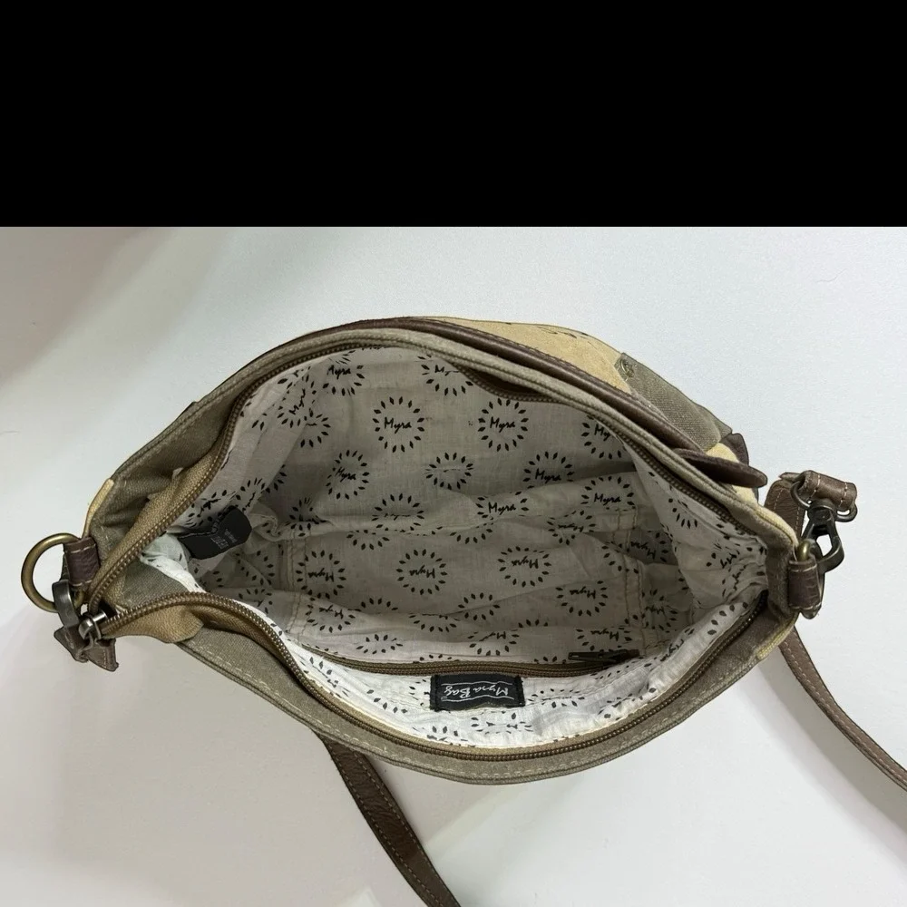 Sel de Mer Myra Bag BOHO Crossbody Canvas/Leather Bag Purse With‎ Strap